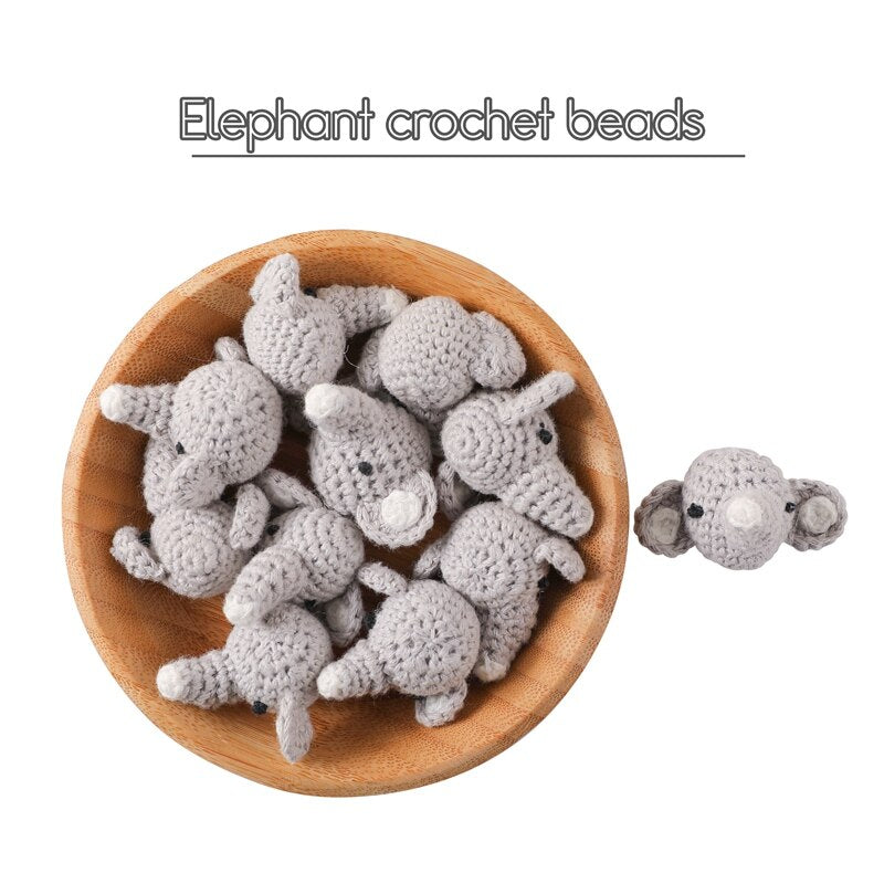 Crochet Elephant Bib and Teether Set