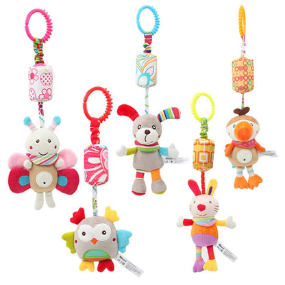 Baby toy with hanging rattles