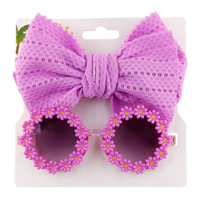 Colorful Flower Sunglasses and Headband Set for Babies