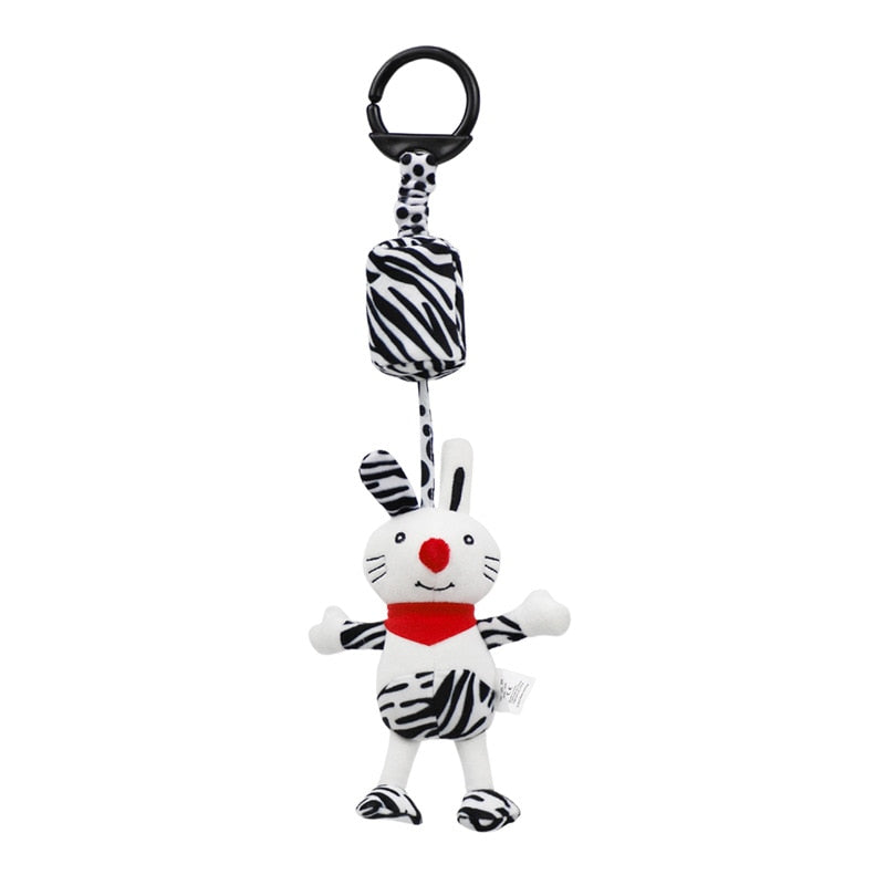 Baby toy with hanging rattles