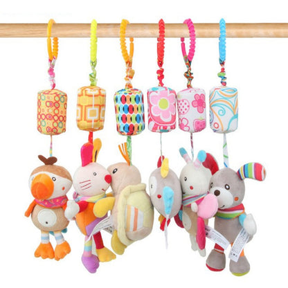 Baby toy with hanging rattles